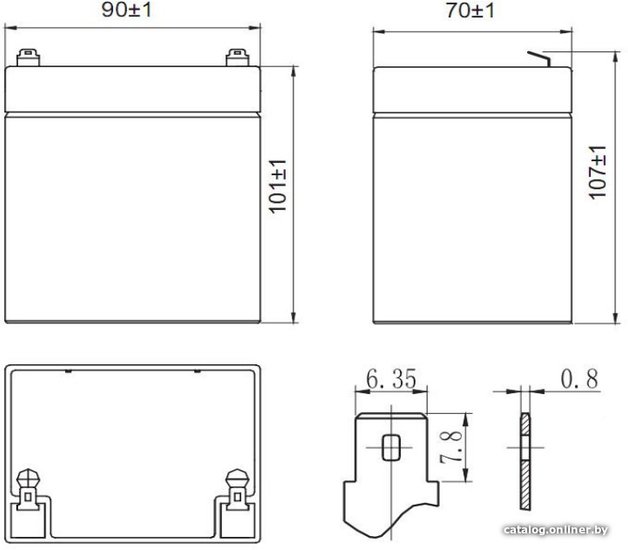 UPS Аккумулятор Delta HR 12-21W 12V/5Ah 90/70/107, 1.80кг, HighRate, F2