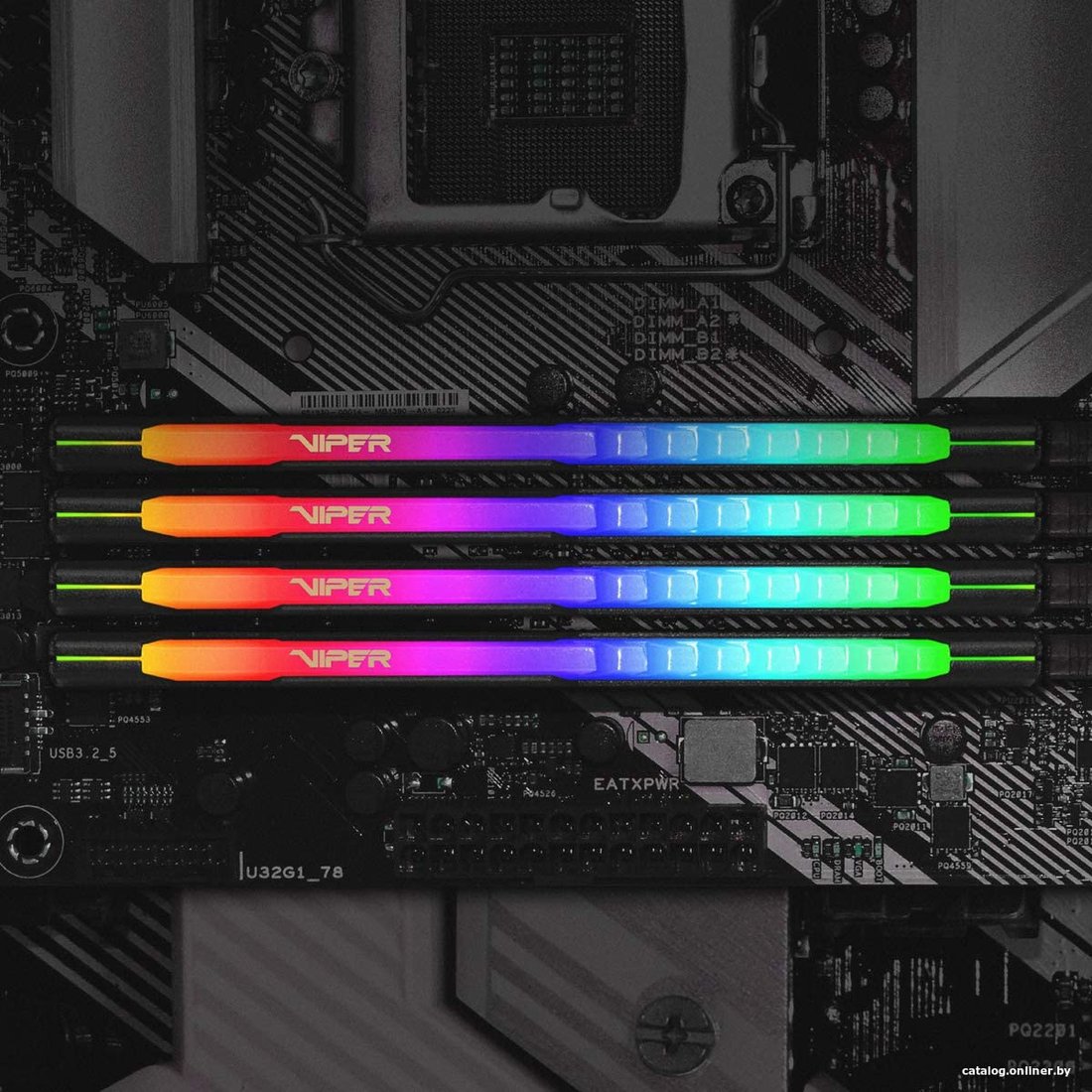 DDR4 16GB (1x16Gb) PC4-25600 3200MHz Patriot Viper Steel RGB (PVSR416G320C8) CL18